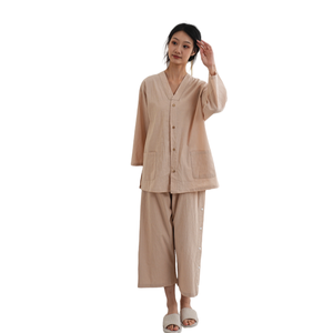 Khaki đồ ngủ Thái vài tắm 100% cotton mồ hôi hơi nước quần áo tắm hơi phụ nữ người đàn ông kích thước lớn sap tùy chỉnh cho bạn sự khéo léo - Product Image 1