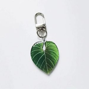 HOT Selling Popular Plastic <b>Key</b> <b>Chain</b> Transparent Monstera Green Palm Leaf Acrylic Keychain - Product Image 3