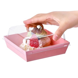 13.5x12.5x6.5cm bán buôn tùy chỉnh các tông màu hồng giấy in mini nhỏ hộp bánh rán bao bì hộp thực phẩm dùng một lần với bìa - Product Image 2