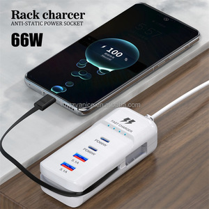 Caricatore Super Veloce 66W con <span class=keywords><strong>2</strong></span> Porte Type-<span class=keywords><strong>C</strong></span> + <span class=keywords><strong>2</strong></span> USB, Hub di Ricarica USB-<span class=keywords><strong>C</strong></span> 66W, Presa di Ricarica per Telefoni Cellulari con Cavo di Prolunga - Product Image 5