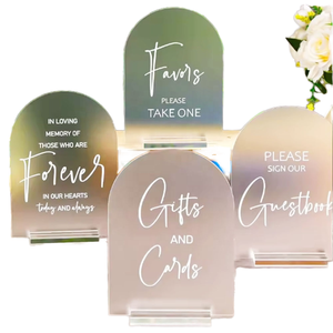 Arch Frosted Acrylic Wedding Signs Gift <b>Card</b> Guestbook <b>Table</b> Decor Bridal Shower Party Welcome Sign - Product Image 2