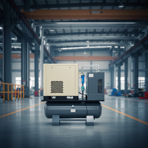 Compresor de Aire ZAKF para el Mercado Europeo, 5HP 3.7KW 230V IP55, Velocidad Fija, Integrado con Tanque de Aire, para la Industria de Procesamiento de Piedra - Product Image 6