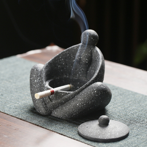 Cenicero de Cemento con Forma de Mujer Embarazada, Creativo y Bonito, con Tapa, Diseño Sexy sin Humo para Uso en Exteriores - Product Image 4