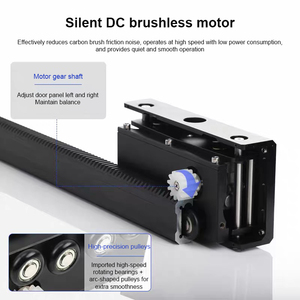 Meilleures roulettes électriques dissimulées à suspension <span class=keywords><strong>pour</strong></span> miroir, porte en verre, maison, avec moteur silencieux et discret - Product Image 3