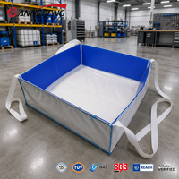 Sac autoportant pour lavage de béton avec panneau intérieur en plastique, réutilisable, robuste, pour ciment et boues, idéal pour les chantiers de construction