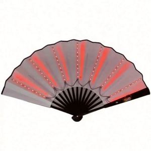 2023 New Design LED Hand Fan Folding Light up <b>Bamboo</b> Decorative Paper Fans for Party - Product Image 4