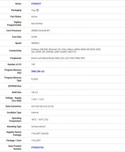 Stm32h743iit6 stm32h743ii stm32h7 ô tô vi điều khiển <span class=keywords><strong>IC</strong></span> 32-bit đơn lõi 480Mhz 2Mb (<span class=keywords><strong>2m</strong></span> x 8) bề mặt đèn <span class=keywords><strong>flash</strong></span> gắn kết cho - Product Image 4