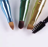 Pinceau portable personnalisé à quatre têtes pour les lèvres, les yeux et les sourcils, en poils synthétiques, en promotion