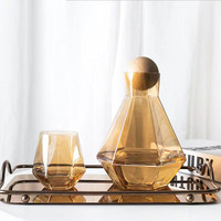 Bouilloire froide en verre nordique créative ménage bouilloire froide cruche de jus ensemble de pichet d'eau froide diamant hexagonal