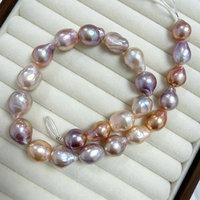 Superbe Chaîne de Perles de Culture d'Eau Douce de Qualité AAAAA, Forme Baroque Edison, Couleurs Mixtes, Grande Taille 13-15mm, Marque HB, pour la Fabrication de Bijoux