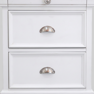 3-Drawer Nightstand & End <b>Table</b> - Space-Saving Wooden Accent <b>Side</b> <b>Table</b> for <b>Small</b> Bedroom & Living Room (White/Black) - Product Image 3