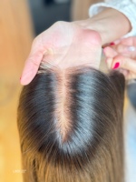 Perruque juive SHY à séparation libre, cheveux humains vierges, pré-épilée, ligne de cheveux naturelle, vente en gros avec nœuds blanchis