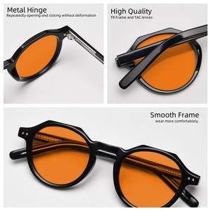 ユニセックスパーソナリティレトロプレートフットブルーTRPC素材フラットライトフレーム男性女性近視アンチブルーライトブロッキンググラス - Product Image 5