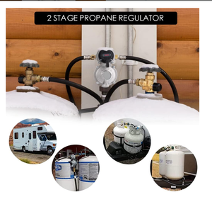 Regulador de Gas Propano <span class=keywords><strong>LP</strong></span> Neumático de 2 Etapas con Cambio Automático y Manguera de Acero Inoxidable para Autocaravanas, Remolques y Campamentos - Product Image 4