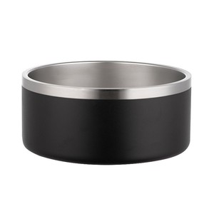 Double Wall SS Dog Bowl Anti-slip Non-tip Pet Feeding Bowl <b>Bite</b>-proof Metal Food Water Dish for Indoor Outdoor Travel - Product Image 1