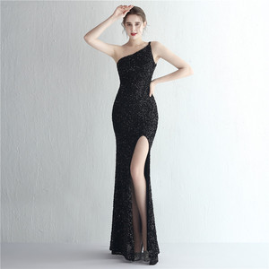 Vestido <span class=keywords><strong>de</strong></span> cola <span class=keywords><strong>de</strong></span> pez hecho a mano con lentejuelas y cuentas, <span class=keywords><strong>de</strong></span> un solo hombro, largo hasta <span class=keywords><strong>el</strong></span> suelo, para cenas <span class=keywords><strong>de</strong></span> gala <span class=keywords><strong>de</strong></span> <span class=keywords><strong>la</strong></span> <span class=keywords><strong>Reina</strong></span> - Product Image 3