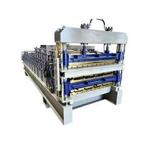 Machine de formage de tôles trapézoïdales trois-en-un 840 900, cisaille hydraulique à découpe de plaques plates, commande PLC - Product Image 1