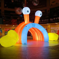 Arche gonflable 3D flamant rose colorée avec ventilateur intégré pour événements, publicité, décoration de plage et fêtes