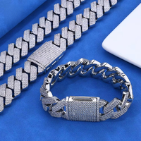 Fealux Catena Cubana Stile Hip-Hop in Argento Sterling 925 con Diamanti Moissanite VVS Colore D