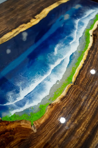 Nhà Máy Bán buôn Walnut rắn gỗ bàn ăn ánh sáng sang trọng Epoxy Epoxy nhựa bảng Bàn cà phê - Product Image 6