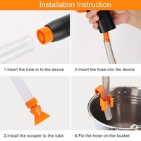 Siphon de nettoyage de gravier pour aquarium, changeur d'eau manuel pour aquarium, pompe à vide, tuyau de nettoyage, outil emballé dans une boîte en plastique