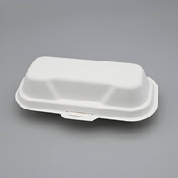 Vaisselle jetable compostable, boîte à hot-dogs en forme de coquille, boîte à lunch en bagasse de canne à sucre, fournitures biodégradables à emporter