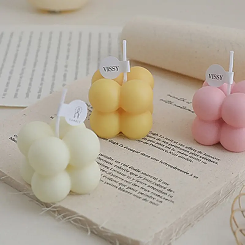 Custom Fragrance Cute Mini Bubble Candle Cubed Scent For Decoration Gift