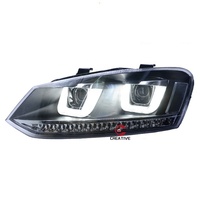 Auto-Styling für Polo 2011-2018 Scheinwerfer GTI Double U Design DRL LED-Daylights Lichthaus sequentielles Umkehrzeichen