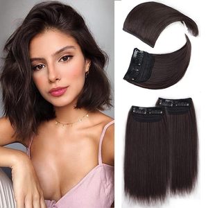 FUJIA 4PCS Cheveux Toppers pour Femmes Clips Synthétiques dans Extension de Cheveux avec Cheveux Amincissants Brun Foncé Postiches Invisibles pour Addi - Product Image 1