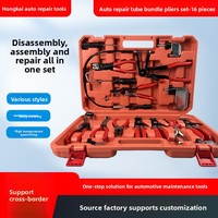 Ensemble de 16 pinces à collier pour tuyaux professionnelles, kit d'outils complet pour mécanicien automobile avec pinces flexibles pour fils et conduites de carburant