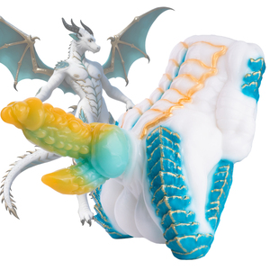 Masturbador Fantasy Dragon sin canales para hombre y mujer, para sexo anal y vaginal, de silicona suave, con forma de bestia real, dildo, masajeador de punto G y P. - Product Image 1