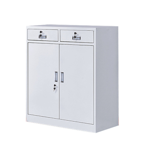 Petite armoire en fer avec serrure à tiroir Section inférieure à deux seaux Large Moyen Cinq Simple Verre ouvert bas Sh - Product Image 1