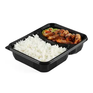 Restaurant Fast Food Große zum Mitnehmen Kunststoff Bento Lunch Box Mahlzeit Prep To Go Behälter mit Deckel Bulk