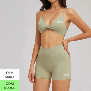 Ensemble de yoga pour femmes à séchage rapide, soutien-gorge de sport à maintien élevé et short de cyclisme taille haute, 2 pièces, pour la gym, la course et l'entraînement - Product Image 3