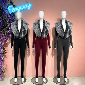 <span class=keywords><strong>Combinaison</strong></span> intégrale <span class=keywords><strong>Catwoman</strong></span> à manches longues, style Y2K Revival Hiver 2025, en fourrure, avec pieds à étriers et boucle pour les doigts - Product Image 1