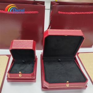 Jewelry <b>Storage</b> <b>Box</b> - Premium Red Leather <b>Box</b> for Rings, Earrings & <b>Small</b> Treasures - Product Image 3