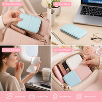 Mini miroir de maquillage pliable portable, miroir de poche compact pour femmes et filles, miroir cosmétique de voyage, miroir de vanité pour sac à main, dortoir