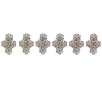 Bijoux de haute qualité, fabriqués en Chine, en or blanc massif 18 carats, avec un cluster de diamants véritables, élégants, pour mariage, fête, anniversaire