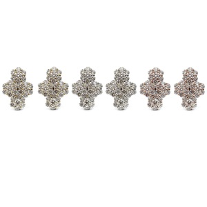 Bijoux de haute qualité, fabriqués en Chine, en or blanc massif 18 carats, avec un cluster de diamants véritables, élégants, pour mariage, fête, anniversaire - Product Image 4