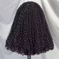 Perruque frontale en dentelle 13*4 de 16 pouces en cheveux humains vierges bruts cambodgiens haute densité, super double drawn, bouclés crépus, pour revendeurs