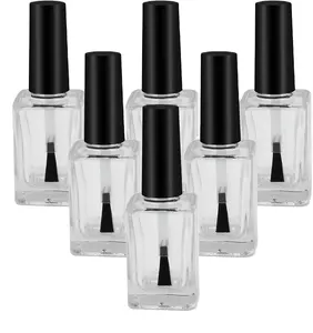 Empty Nail Polish Clear Bottles with Brush Cap Funnel and Mixing Ball 15ml