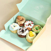 Boîte d'emballage en papier écologique avec impression personnalisée Donut Dessert Puff Boîte d'emballage en papier Boulangerie Sushi Gâteau mochi