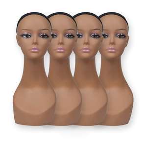Peluca femenina realista de Pvc para maquillaje, pelo con busto y logotipo personalizado, estilo africano y americano, venta al por mayor - Product Image 1
