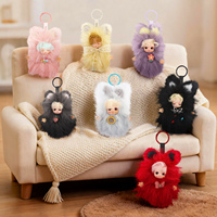 Porte-clés en peluche Annie Baby Fluffy Bunny, boîte surprise, pendentif lapin mignon, figurine de collection, jouet pour breloque de sac, cadeau pour filles