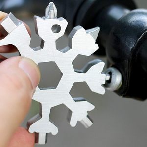 Outils multifonctions 18 en 1 Porte-clés flocon de neige <span class=keywords><strong>Outil</strong></span> multi-poches pour vélo Réparation d'urgence du vélo Tournevis - Product Image 6
