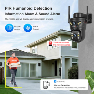 กล้องวงจรปิด LS <span class=keywords><strong>VISION</strong></span> แบบสองจอ 4G พลังงานแสงอาทิตย์ ความละเอียด 2K PTZ พร้อมระบบตรวจจับมนุษย์ด้วย PIR+AI ติดตามอัตโนมัติ มองเห็นในเวลากลางคืน มาตรฐานกันน้ำ IP66 รุ่น V380 <span class=keywords><strong>Pro</strong></span> - Product Image 4