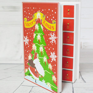 New arrival Wood favor Christmas advent calendar wooden book with 24 drawers good design for marketing - Product Image 3
