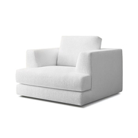 Ensemble de canapés sectionnels en tissu de style italien avec housse ajustée, canapé en forme de L pour hôtel cinq étoiles, accoudoirs à blocs biseautés, matériau écologique