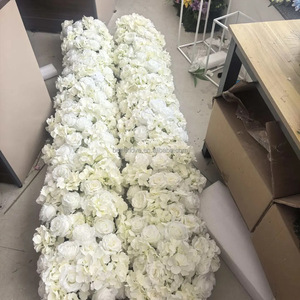 Chemin de table pour mariage, fleurs artificielles en soie, roses artificielles, décoration de mariage, fleurs artificielles roses et oranges - Product Image 5