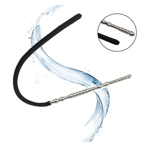 Latest <strong>Hot</strong> Soft Silicone Metal Long Urethral Sound <strong>Penis</strong> Plug Male Sex BDSM for Man - Product Image 1